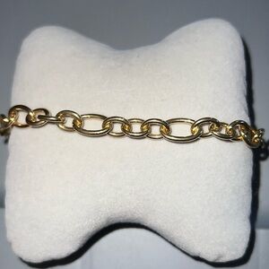 🛍 NEW 🛍YG PLATED Sterlings Silver LINK CHAIN BRACELET 7 INCHES IN LENGTH 🛍